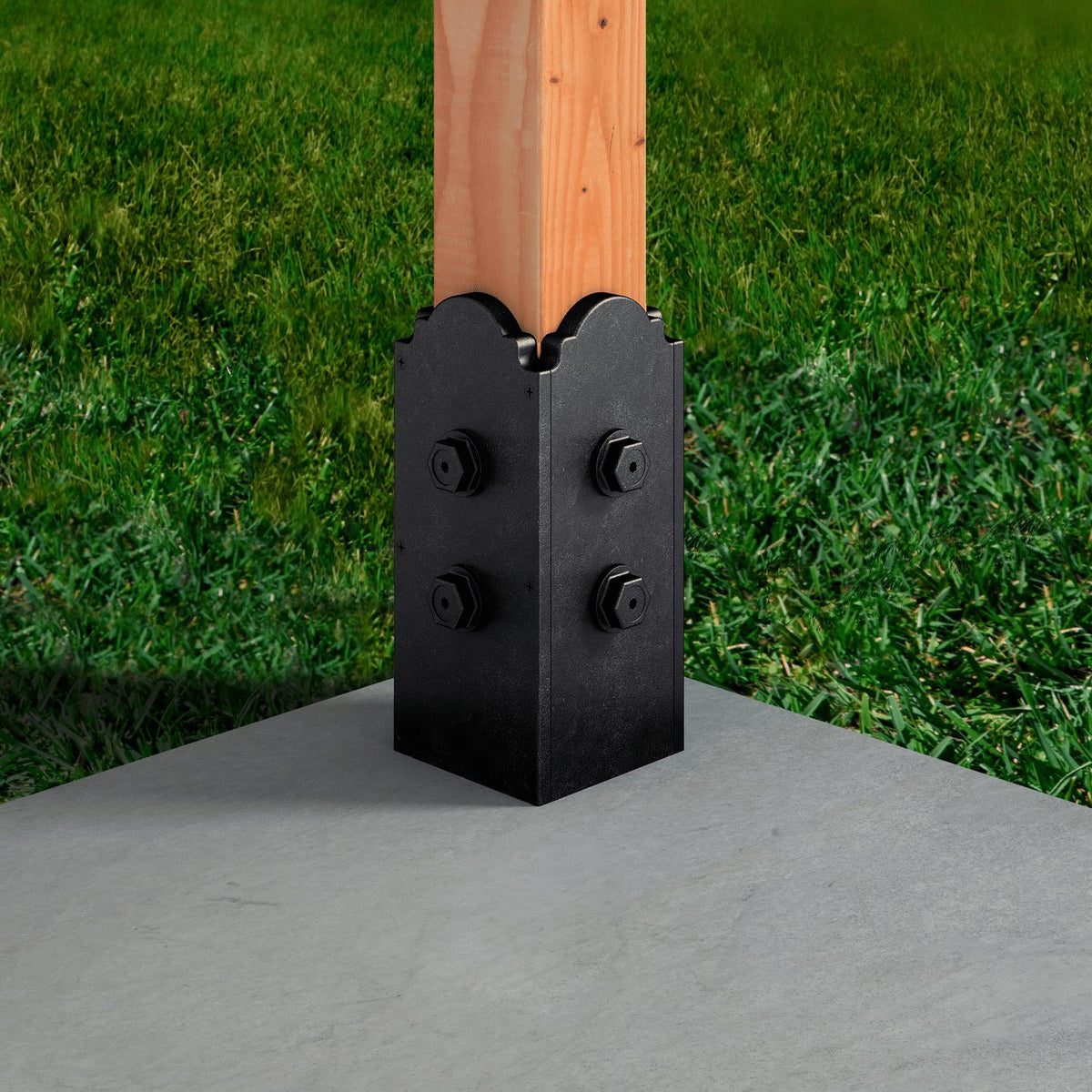 Simpson Strong-Tie APBDW44 Composite 4x4 Decorative Post Base Cover - Each Set includes 4-sided plates and 12 screws