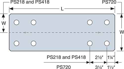 Simpson PS720 6-3/4x20 Piling Strap, Hot-Dip Galvanized
