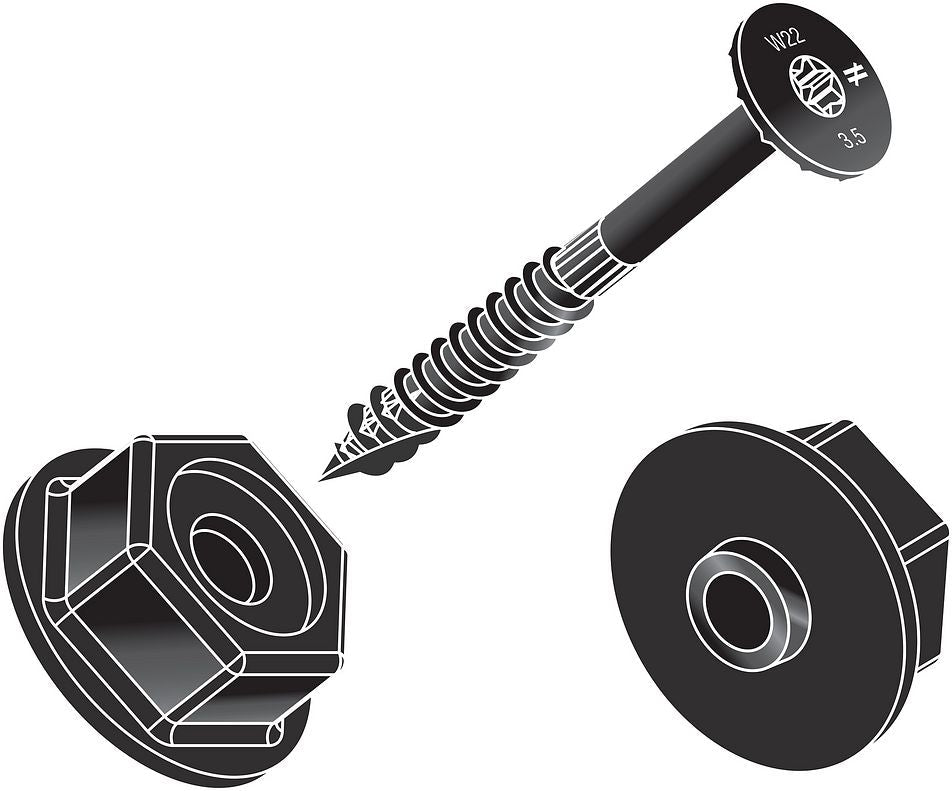 Simpson Strong-Tie 0.250 x 2" SDWS25200DBB Black Outdoor Accents Structural Wood Screw