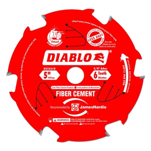 Diablo 5" x 6T Carbide Fiber Cement HardiBlade Saw Blade D0506CH