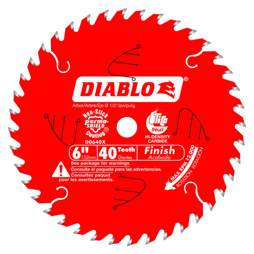Diablo 6" x 40T Finish Saw Blade for Port-Cable Saw Boss D0640X