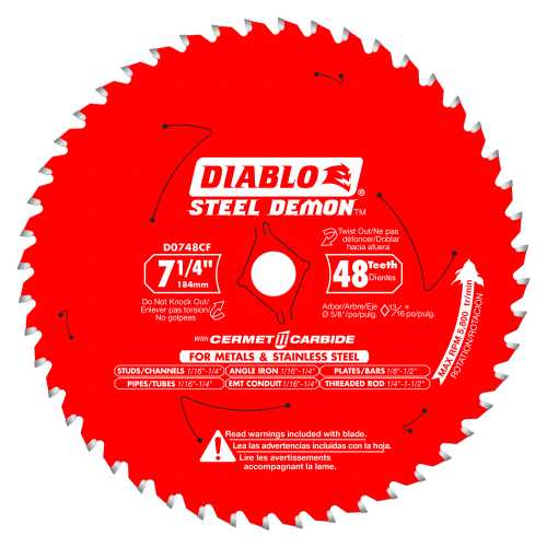 Diablo 7-1/4" x 48T Steel Demon Cermet II Saw Blade for Medium Metal D0748CFA