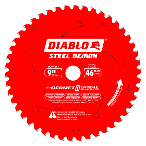Diablo 9" x 46T Steel Demon Cermet II Saw Blade for Medium Metal D0946CF