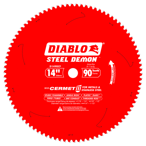 Diablo 14" x 90T Steel Demon Cermet II Saw Blade for Thin Metal D1490CF