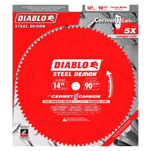 Diablo 14" x 90T Steel Demon Cermet II Saw Blade for Thin Metal D1490CF