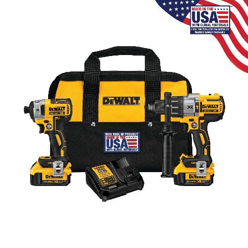 DeWALT 20V MAX Cordless Brushless XR® Hammerdrill & Impact driver Combo kit (5.0ah) DCK299P2 with DeWALT Tool bag