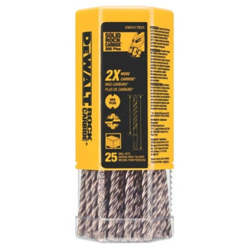 DeWALT 3/16" x 4" x 6-1/2" High Impact Carbide SDS-Plus 4-Cutter Bit DW5503B25 25Pk