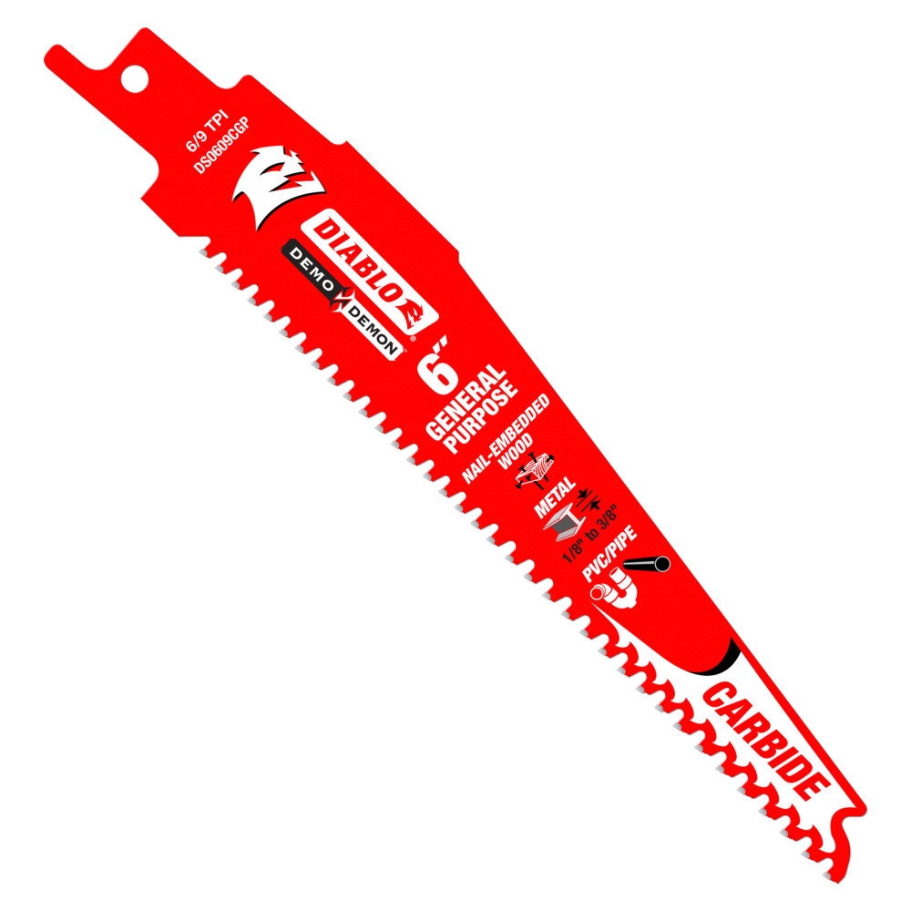 Diablo 6" 6/9TPI Carbide Teeth Recip Saw Blades for General Purpose Cuts (10-Pk)