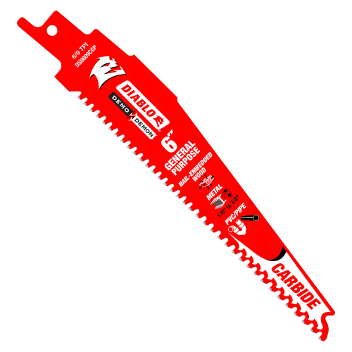Diablo 6" 6/9TPI Carbide Teeth Recip Saw Blades for General Purpose Cuts (10-Pk)
