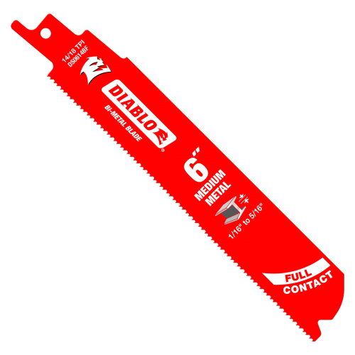 Diablo 6" 14/18TPI Bi-Metal Recip Blades for Medium Metal (25-Pk)