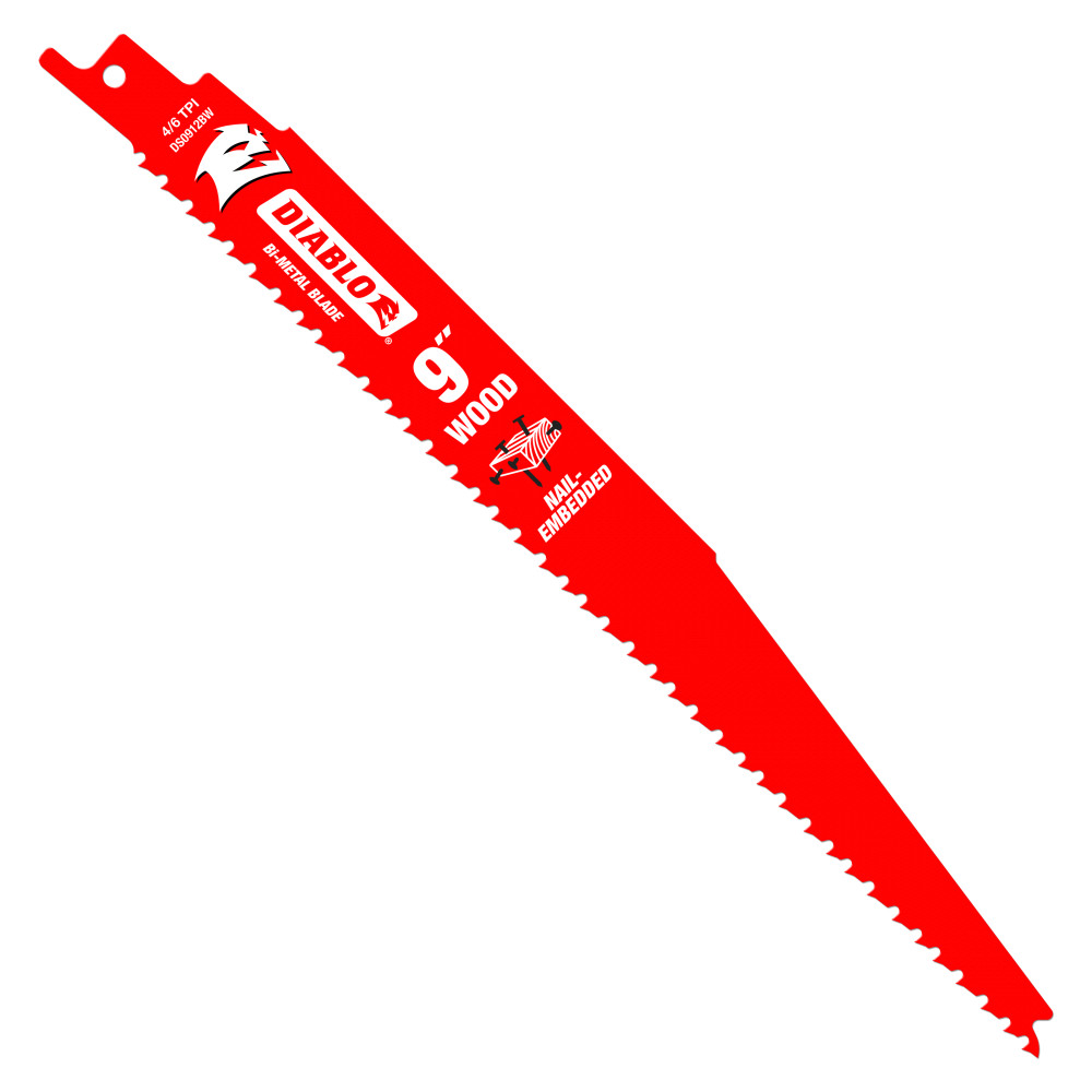 Diablo 9" 4/6TPI Bi-Metal Recip Saw Blades for Nail-Embedded Wood