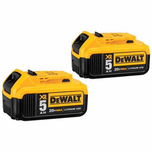 DeWALT 20V MAX XR Premium Lithium-Ion 5.0Ah Battery Pack (2-Pack) DCB205-2