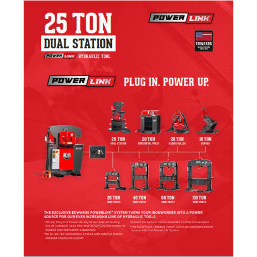 Edwards 25 Ton Dual Station and Portable Power Unit 1 Phase, 230 Volt HAT2510
