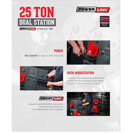 Edwards 25 Ton Dual Station and Portable Power Unit 1 Phase, 230 Volt HAT2510