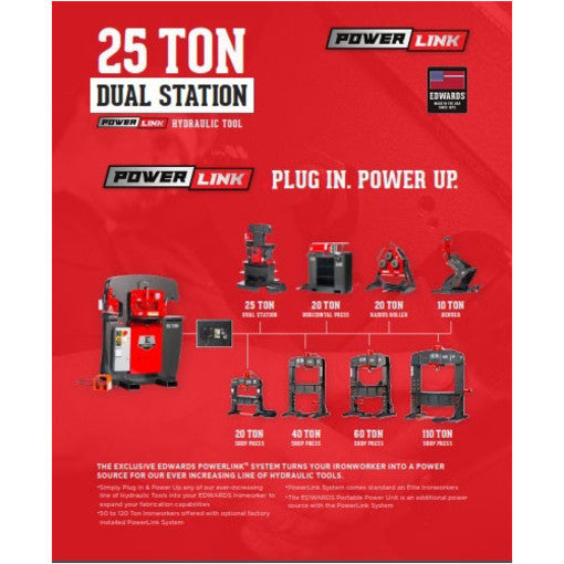 Edwards 25 Ton Dual Station and Portable Power Unit 3 Phase, 230 Volt HAT2520
