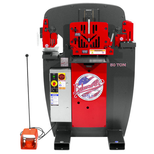 Edwards 50 Ton Ironworker 230V, 1Ph with PowerLink IW50-1P230-AC500
