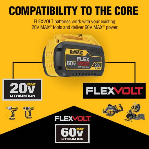 DeWALT 20V/60V MAX FlexVolt 9.0 Ah Lithium-Ion Battery (2-Pack) DCB609-2