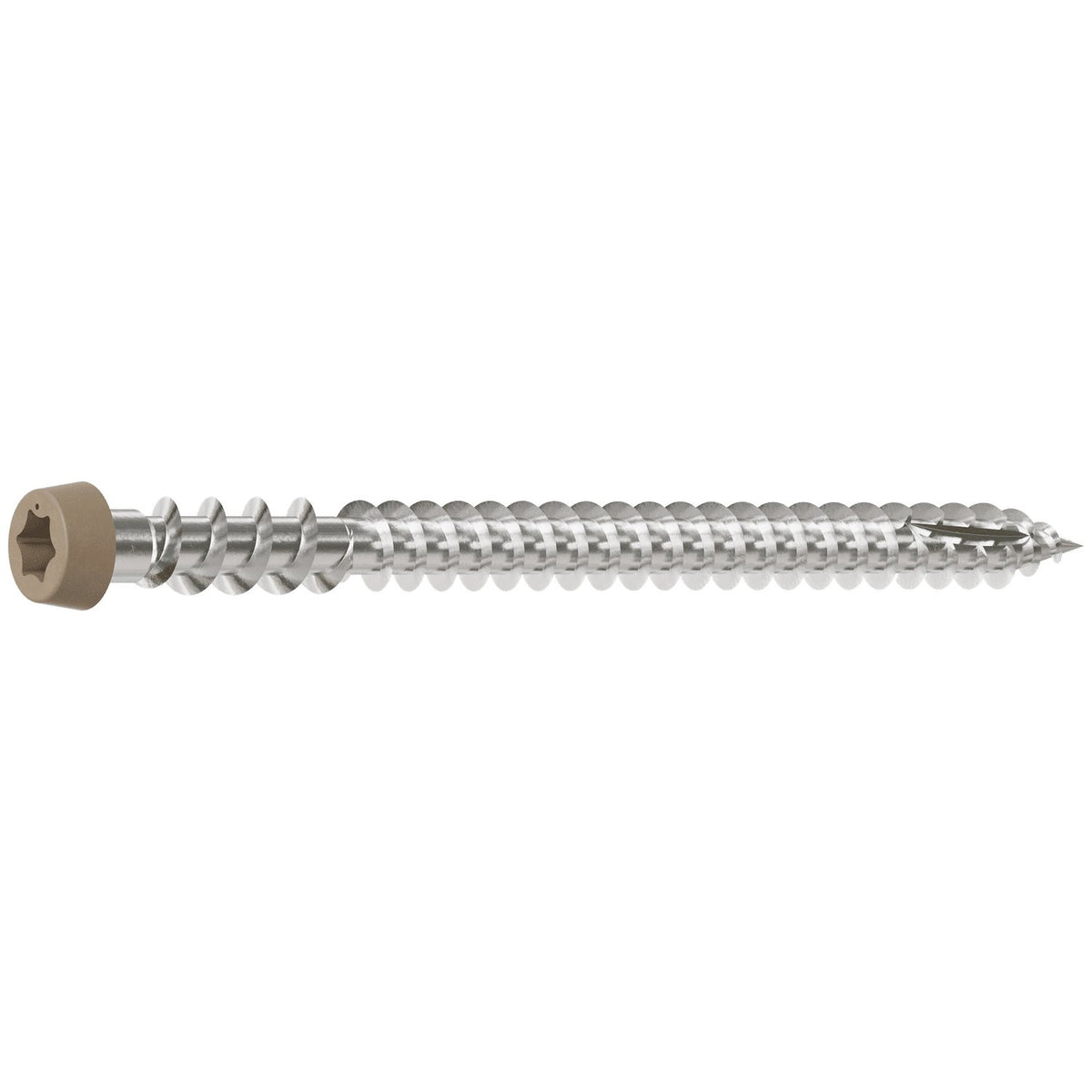 Simpson #10 x 2-3/4" Tan 02, Deck-Drive DCU Composite Screw, 316 Stainless Steel 