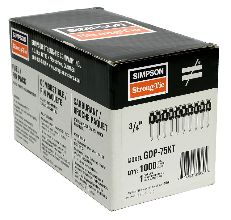 Simpson 1-1/2" Pins w/ Fuel for Gas Concrete Nailer 1000/Pk GDP-150KT
