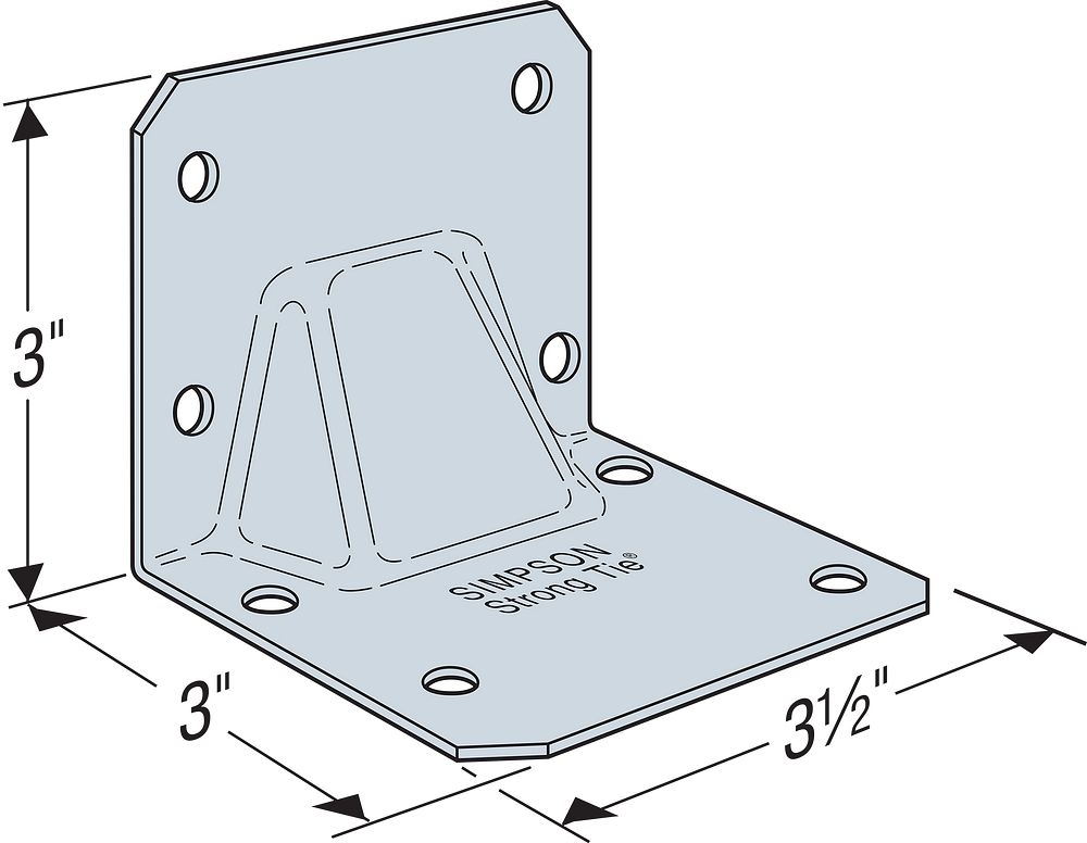 Simpson S/HGAM10KT Hurricane Gusset Angle for Masonry w/Screws (10 per Kit)