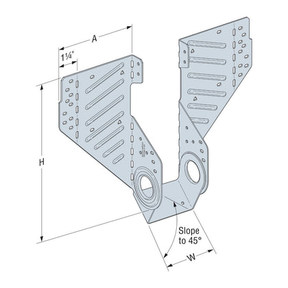 Simpson 2-5/16" Field-Adjustable Rafter Hanger ZMAX LSSR2.37Z