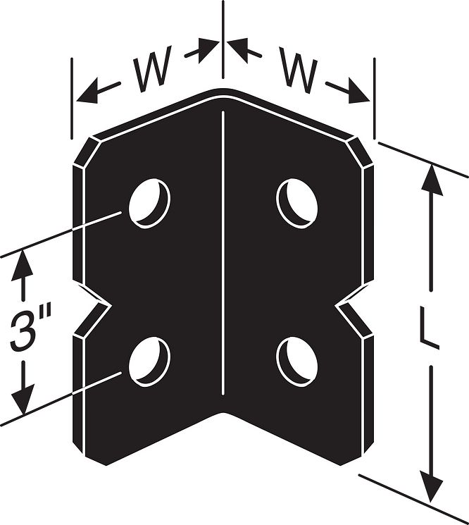 Simpson Strong-Tie OHA36 3 x 6 Ornamental Heavy Angle Black Powder Coated