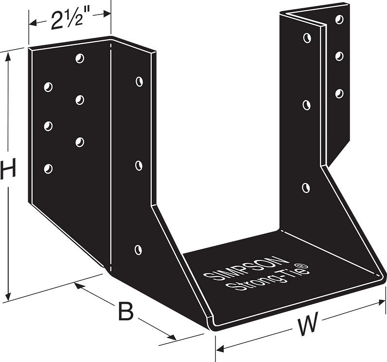 Simpson Strong-Tie OHU66-SDS3 6 x 6 Ornamental Joist Hanger w/Screws Black Powder Coated