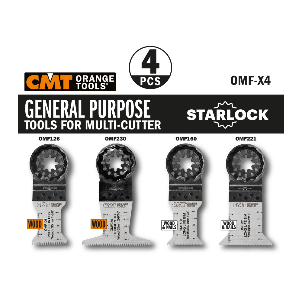 CMT OMF-X4 4 piece Multipurpose Set for Oscillating Multi-Tools