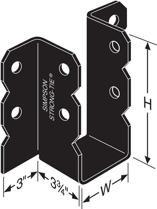 Simpson Strong-Tie OU410 4 x 10 Ornamental Joist Hanger Black Powder Coated