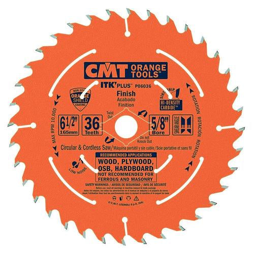 CMT P06036 ITK-Plus Finish Blade 6-1/2" x 5/8" T36 ATB+Shear