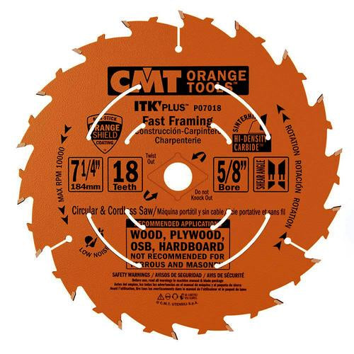 CMT P07018-X10 ITK-Plus Fast Framing Blade 7-1/4" x 5/8" 10-Pk