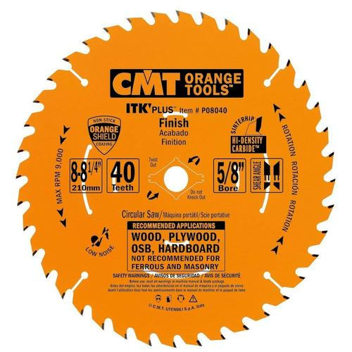CMT P08040 Saw Blade ITK-Plus Finish 8-1/4 x 40 x 5/8 inch