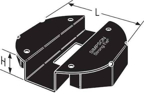 Simpson PBV6PC 6" Hidden Standoff Post Base - Black Powder Coated