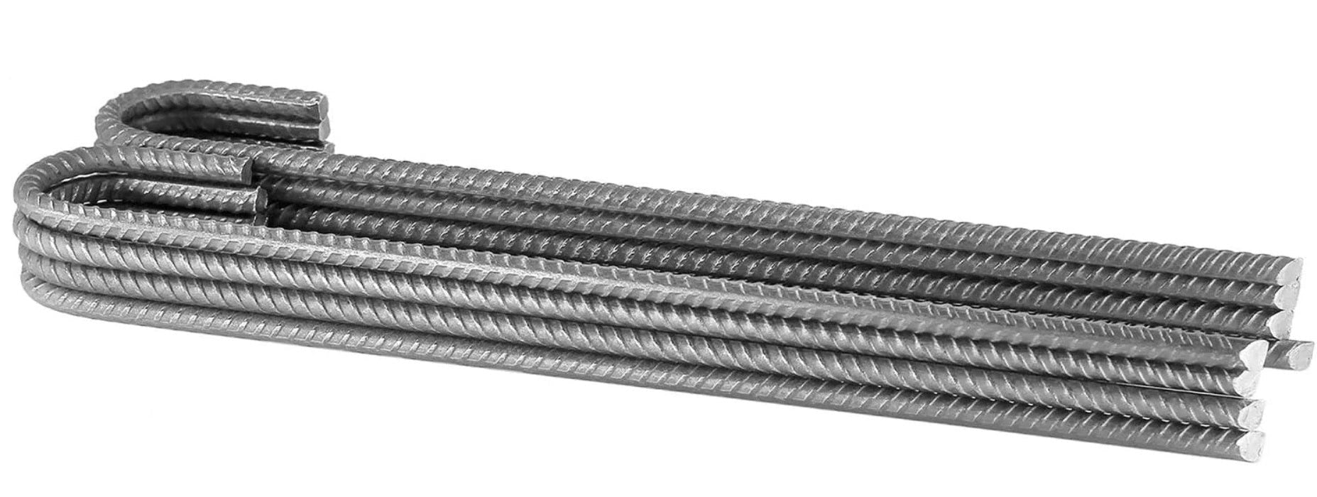 18" Steel Rebar Ground Stake J Hook Heavy Duty #3 Hard Firm Soil Set
