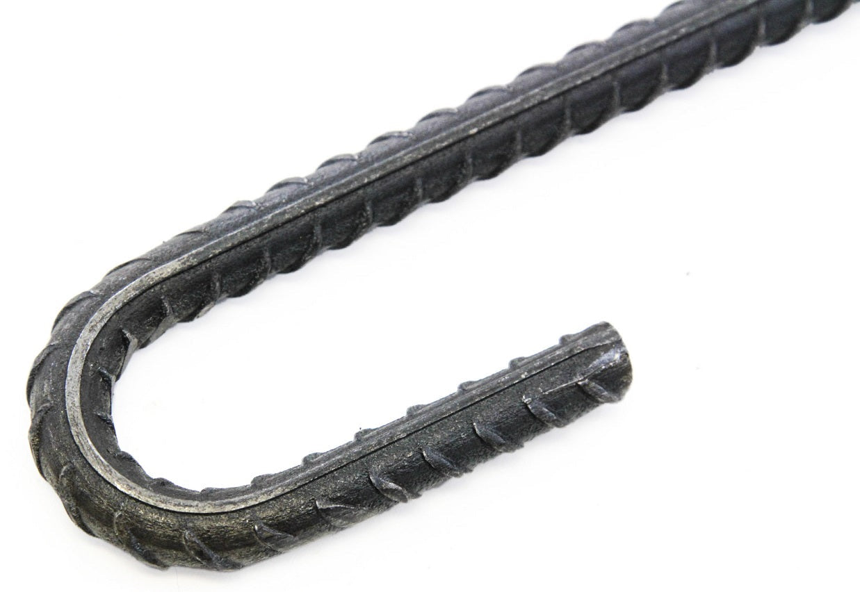 Steel Rebar Ground Stake J Hook Heavy Duty #3  Hard Firm Soil Set - Length 18 inches