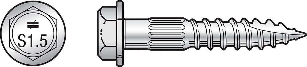 Simpson Strong-Drive SDS25112 1/4" x 1-1/2" SDS Heavy-Duty Connector Screw, Exterior Wood Screw