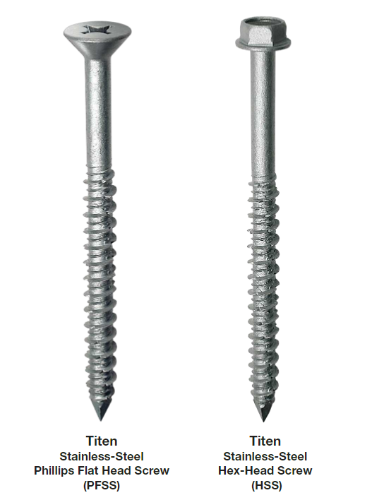 Simpson Strong-Tie 1/4" x 1-1/4" Titen Phillips Flat-Head Stainless-Steel Concrete Screw