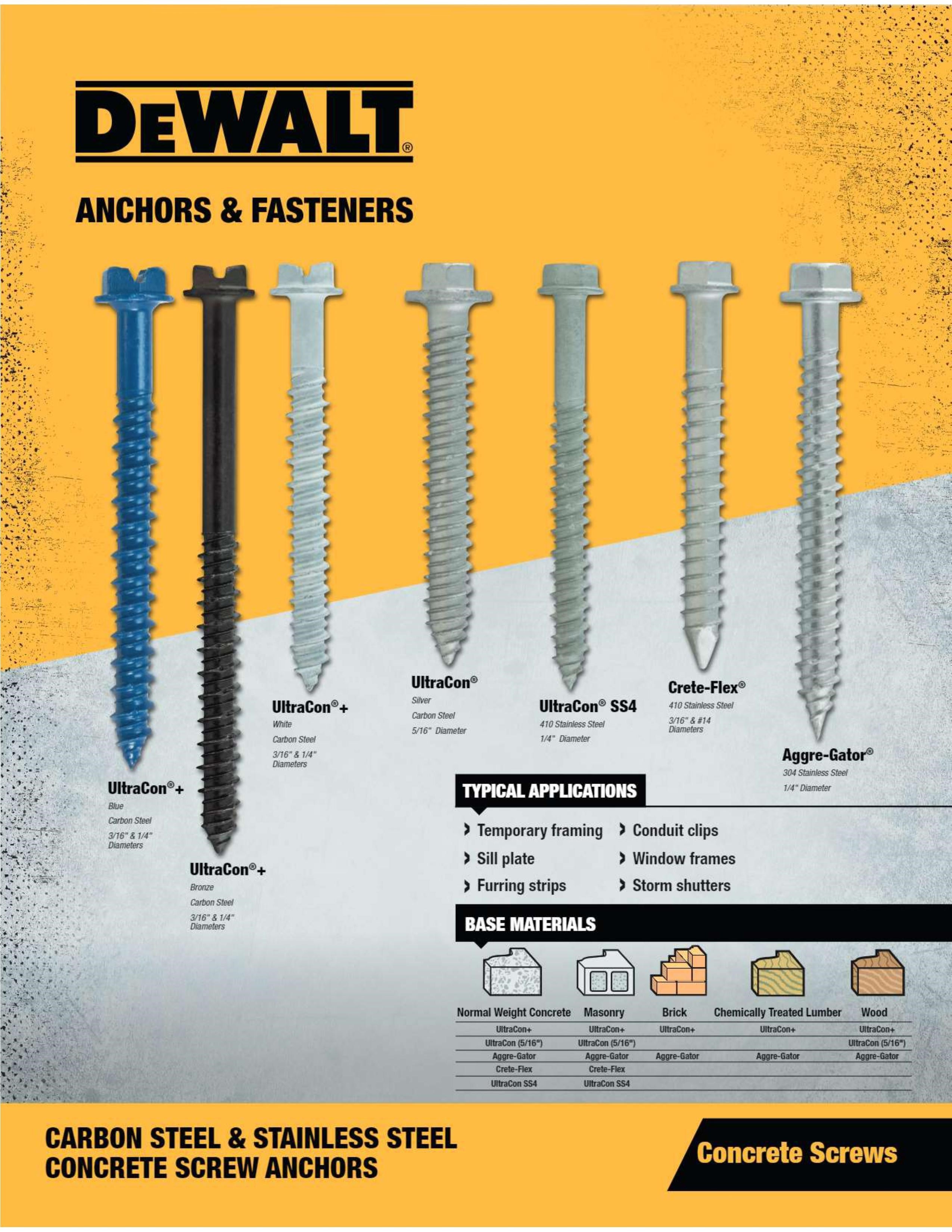 DeWALT Ultracon+ Hex Head Concrete Screw Anchor