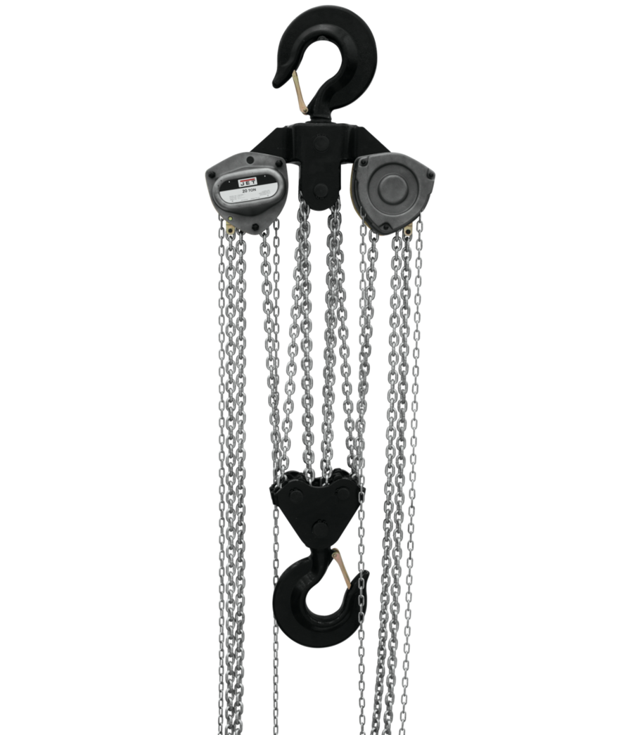 JET 20-Ton Hand Chain Hoist w/15' Lift & Overload Protection L-100-2000WO-15