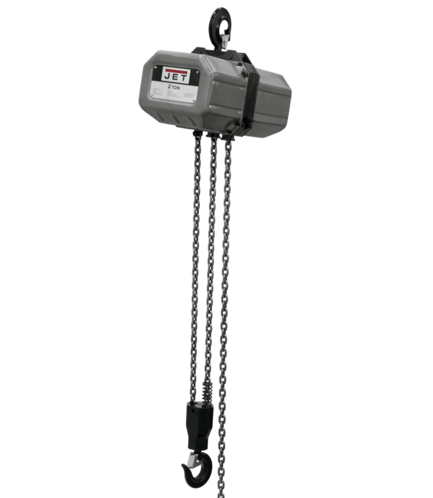 JET 2SS-1C-15, 2-Ton Electric Chain Hoist 1-Phase 15' Lift