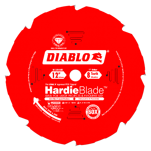 Diablo 12" x 8T HardieBlade Saw Blade for Fiber Cement D1208DH