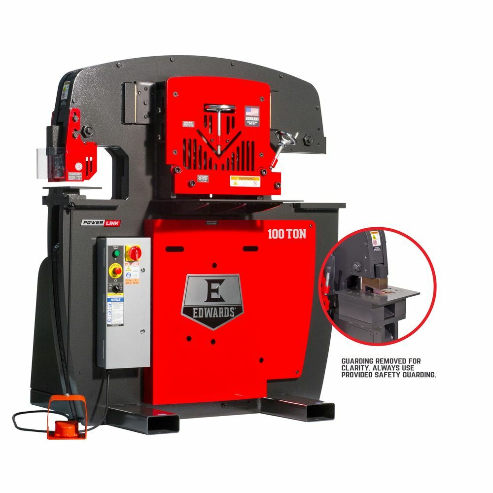 Edwards 100 Ton Ironworker 208V, 3Ph, PowerLink, Coper Notcher & 2 LED Lights
