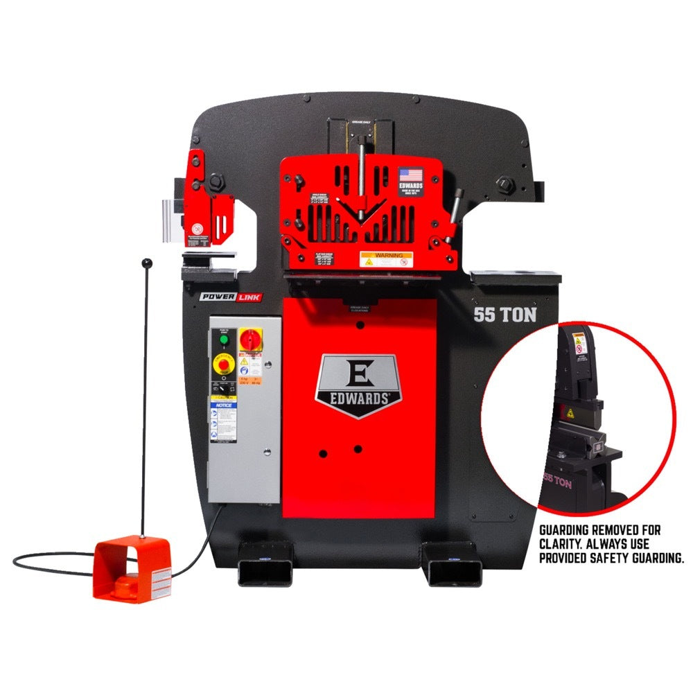 Edwards 55 Ton Ironworker 3 Phase, 230 Volt, PowerLink, 10" Brake 55233522