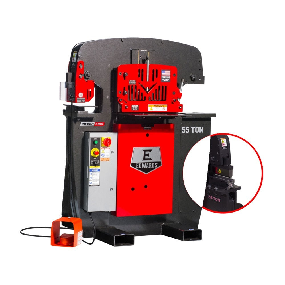 Edwards 55 Ton Ironworker 3 Phase, 230 Volt, PowerLink, 10" Brake 55233522