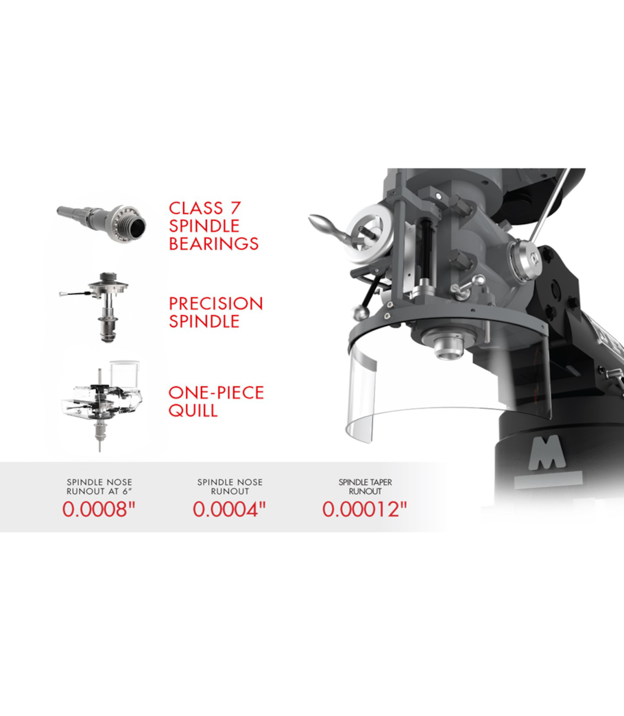 JET Elite ETM-949 Mill with 3-Axis Newall DP700 (Quill) DRO and X, Y-Axis JET Powerfeeds - 894161