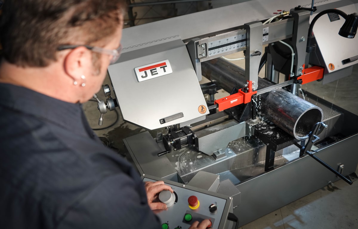 JET HBS1220DC, 12x20" Semi-Automatic Dual Column Bandsaw 3HP, 230/460V, 3Ph