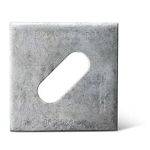 BPS 5/8-3HDG Flat Bearing Plate Slotted, 5/8" Hole, 3" x 3" Hot Dip Galvanized