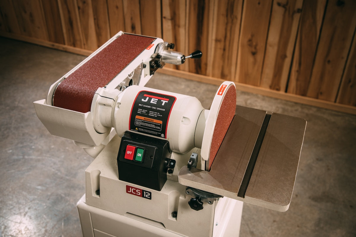 JET JSG-6DCK, 6" x 48" Belt / 12" Disc Sander with Open Stand