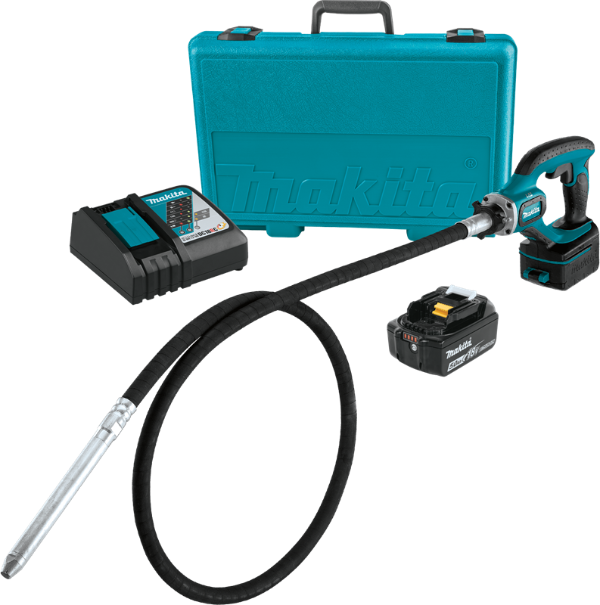 Makita 18V LXT 8' Concrete Vibrator Kit, case 5.0Ah
