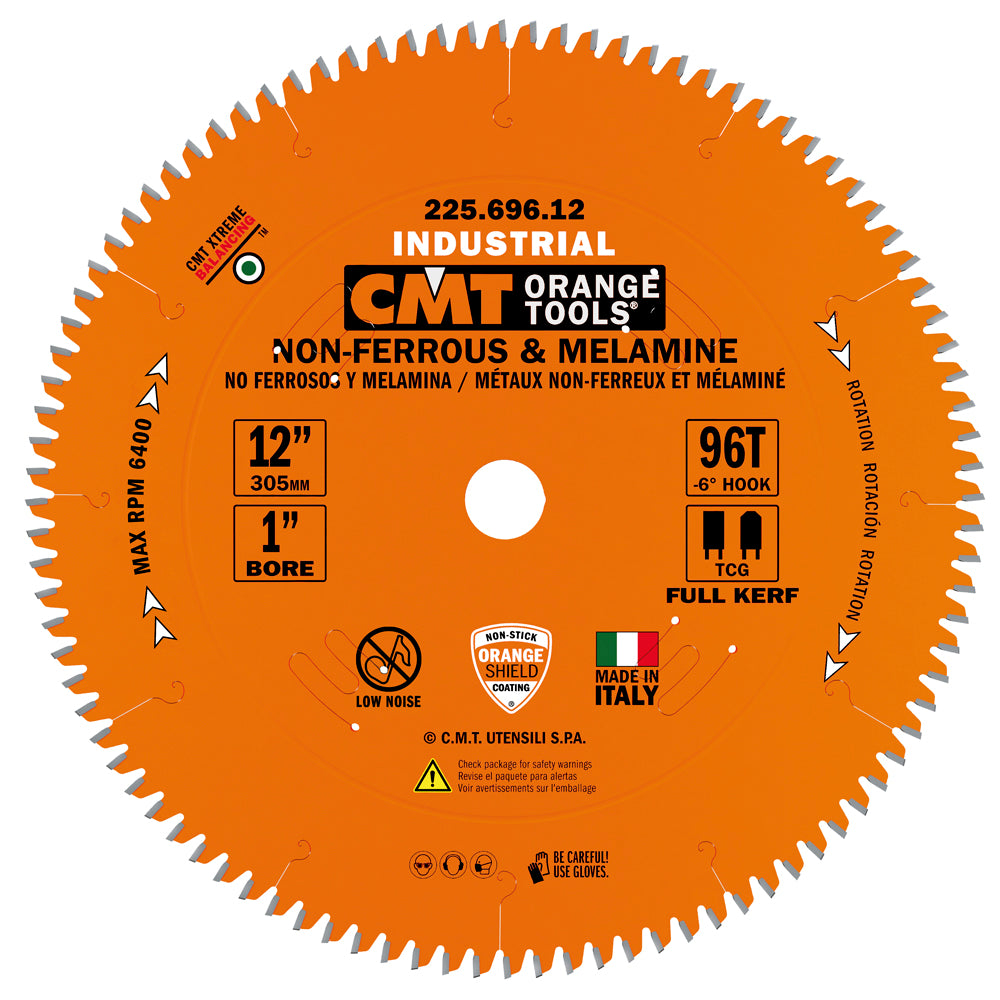 CMT 225.696.12 Non-Ferrous Metal and Melamine Saw Blade 12" x T96 TCG Neg